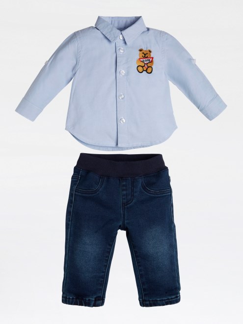 Adivinar Conjunto De Camisa Y Pantalón Azul Claro