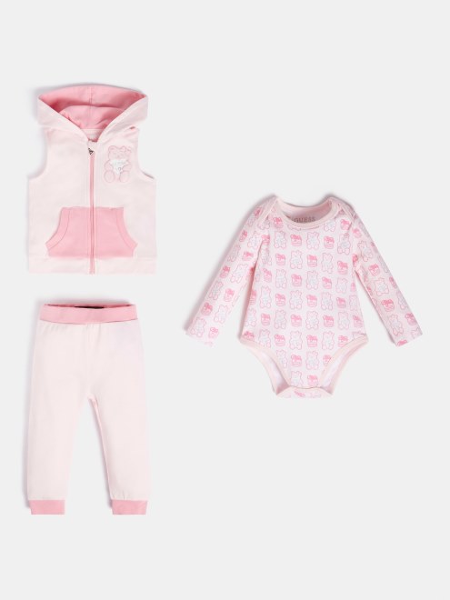 Logo Frontal Chaleco Cuerpo Y Pantalón Guess Rosa