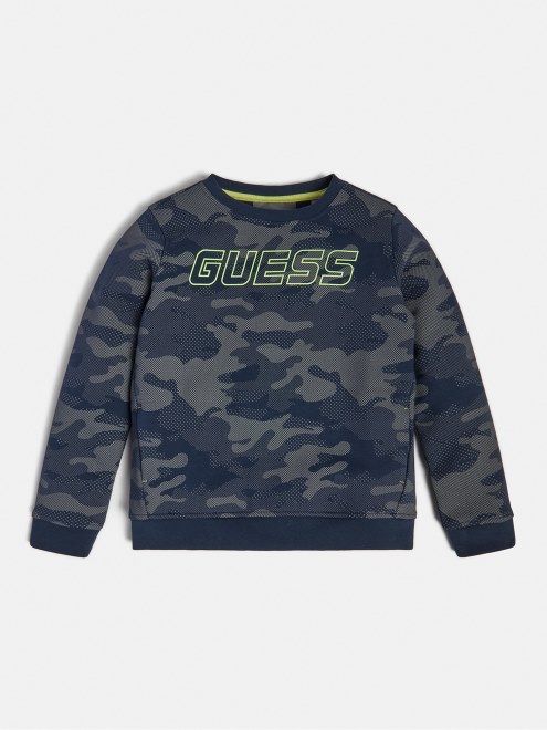 Sudadera Con Logo Delantero Guess Gris Multi