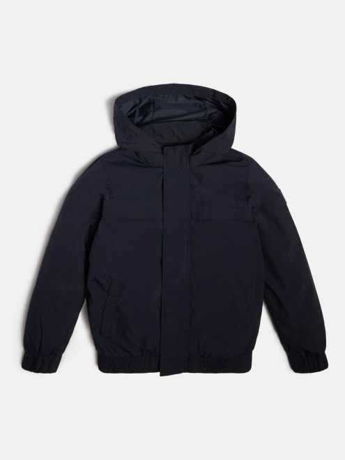 Cortavientos Guess Azul Con Capucha