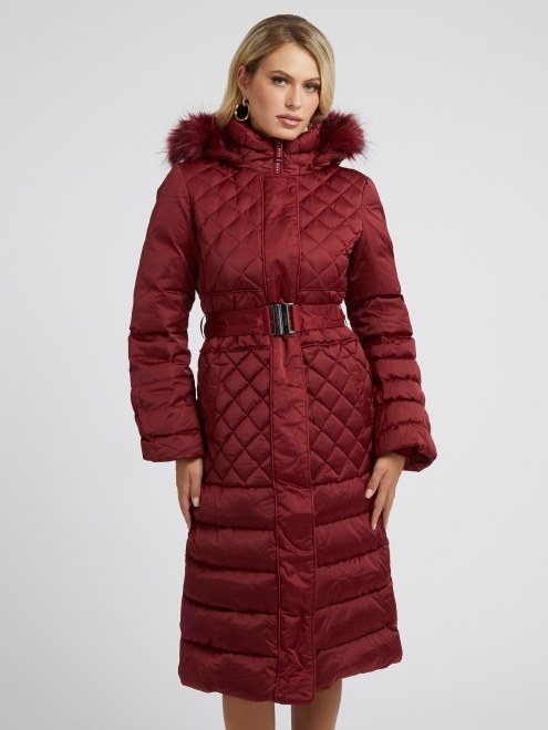 Supongo Real Abajo Largo Puffer Rojo