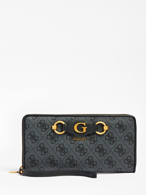 Cartera Maxi Con Logo Izzy 4g Gris Guess