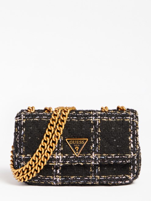 Bolso Bandolera Cessily De Tweed Negro Guess