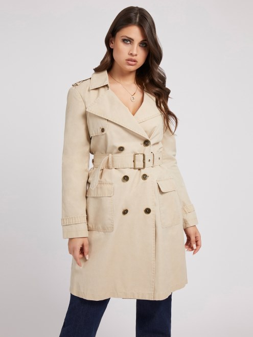 Gabardina Con Cinturón Guess Beige