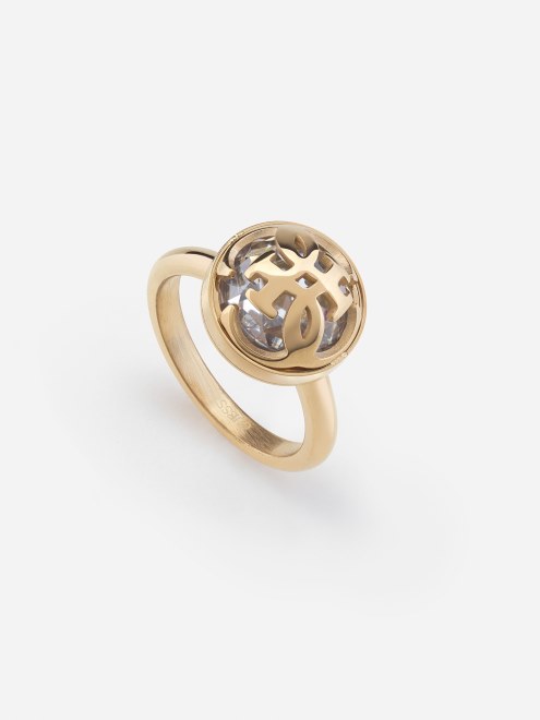 Anillo Multi Dorado Con Logo De Guess 4g