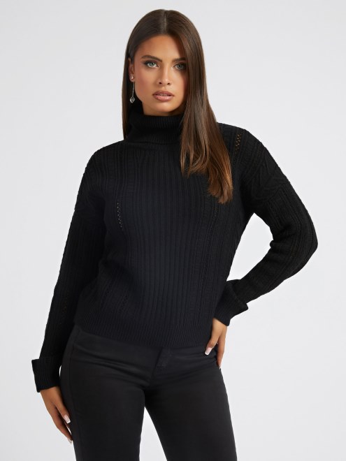 Suéter De Mezcla De Lana De Ochos De Guess Negro