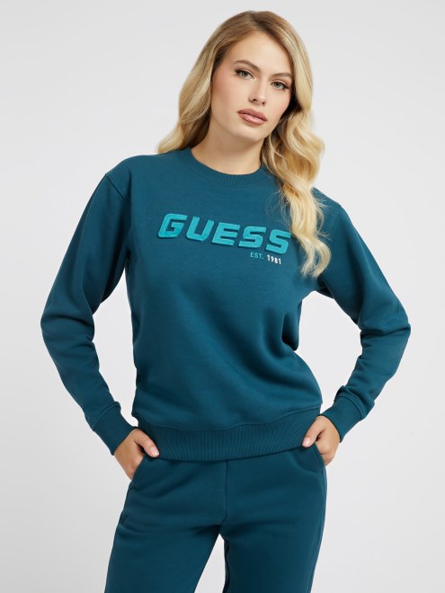Sudadera Con Logo Delantero Guess Azul Nueva Tendencia