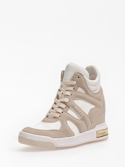 Zapatillas Blancas Guess Cuña Lisa