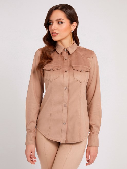 Camisa De Gamuza Beige Supongo