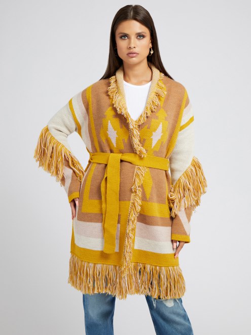 Cárdigan Con Motivo Geométrico En Jacquard