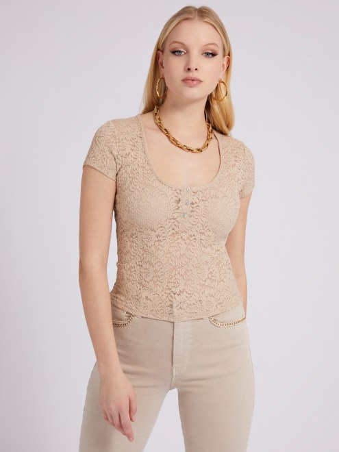 Top De Encaje Beige Supongo