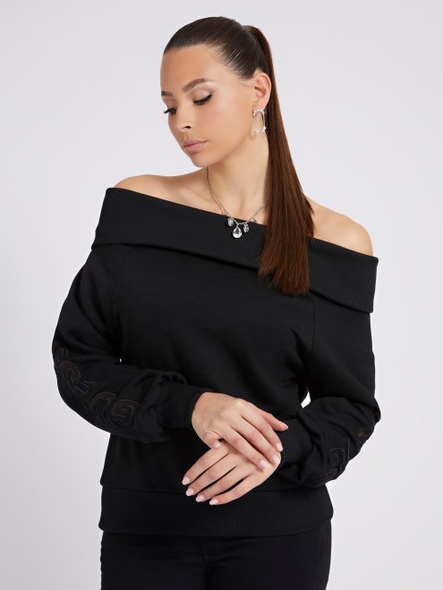 Supongo Que Sudadera Negra De Un Hombro