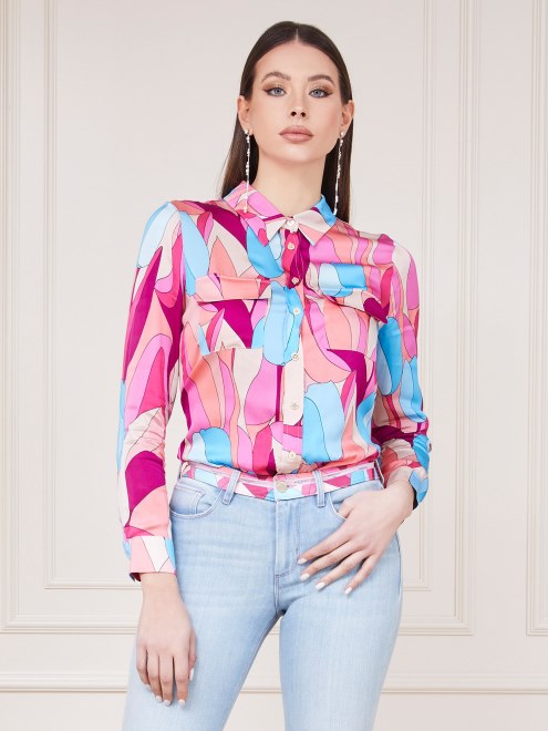 Camiseta Con Estampado De Marciano En Rosa Guess
