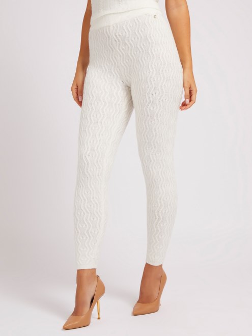 Supongo Cables Suéter Polainas Blanco