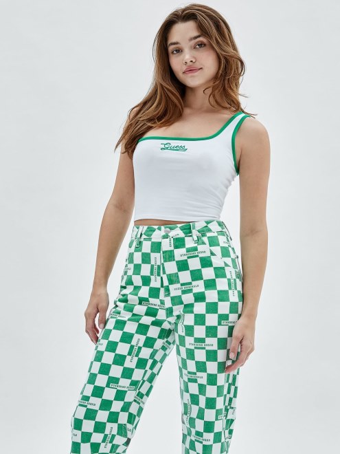 Camiseta Sin Mangas Con Un Solo Hombro, Blanca