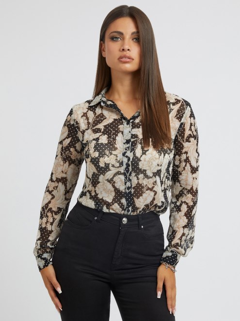 Camiseta Con Estampado De Fantasía Floral Por Todas Partes