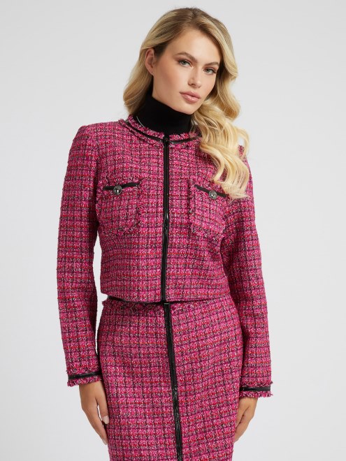 Chaqueta De Tweed Adivinar Rojo