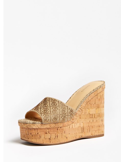 Catiae 4g Logo Cuña Mule Adivinar Beige