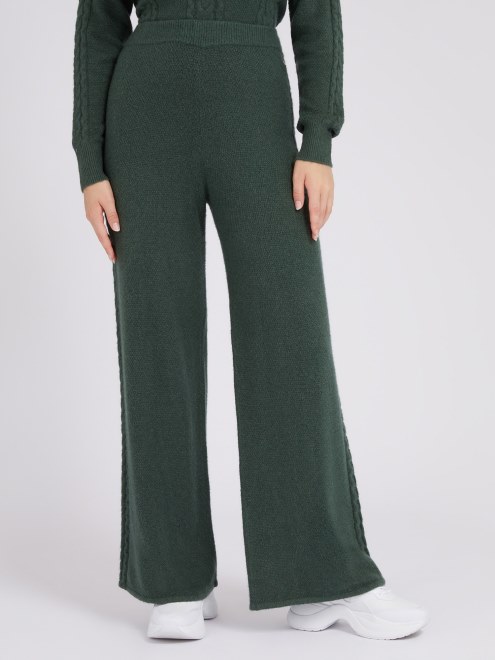 Guess Cables Suéter Pierna Ancha Pantalón Verde