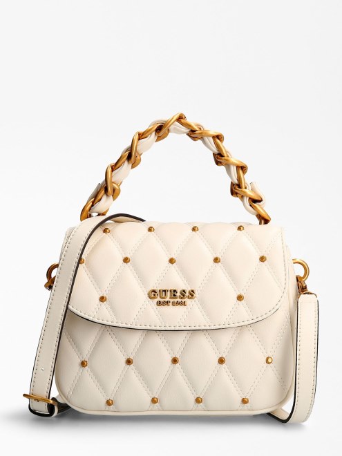 Bolso De Hombro Guess Triana Blanco Con Tachuelas