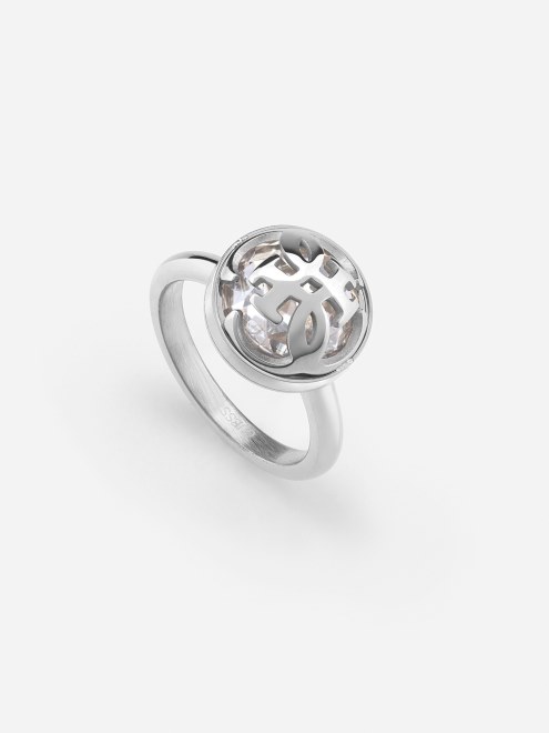 4g Logo Boule' Anillo Adivinar Plata