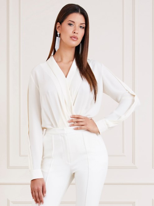 Body Beige Cruzado En La Parte Delantera De Guess Marciano