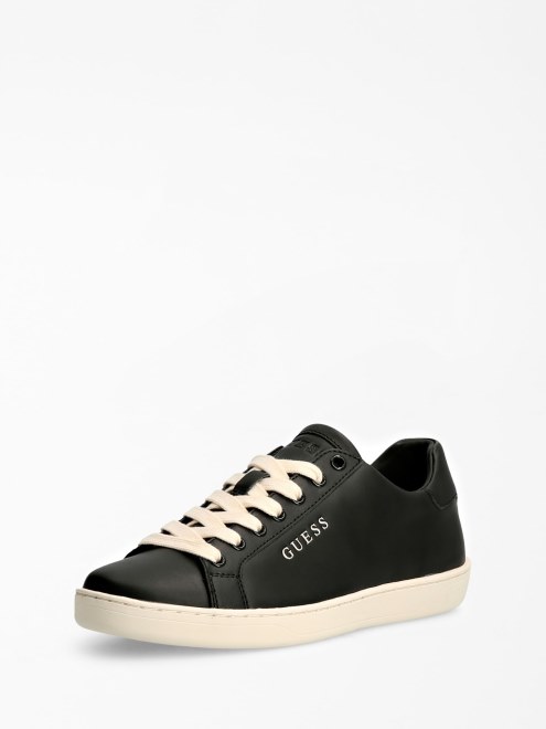 Zapatilla De Cuero Real Rosalia Guess Negra