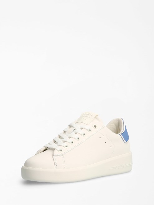 Zapatilla Azul Claro De Cuero Real Guess Rockies