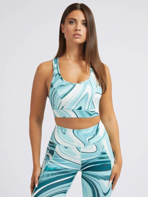 Sujetador Activo Con Estampado Completo Guess Azul