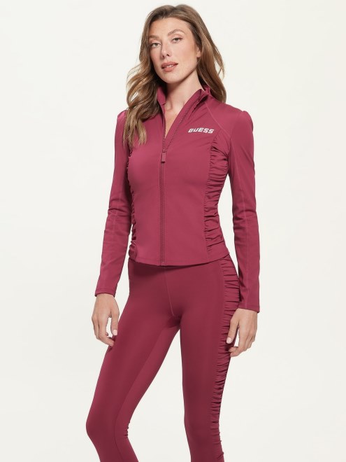 Guess Parte Superior Activa Con Detalles Drapeados Morados