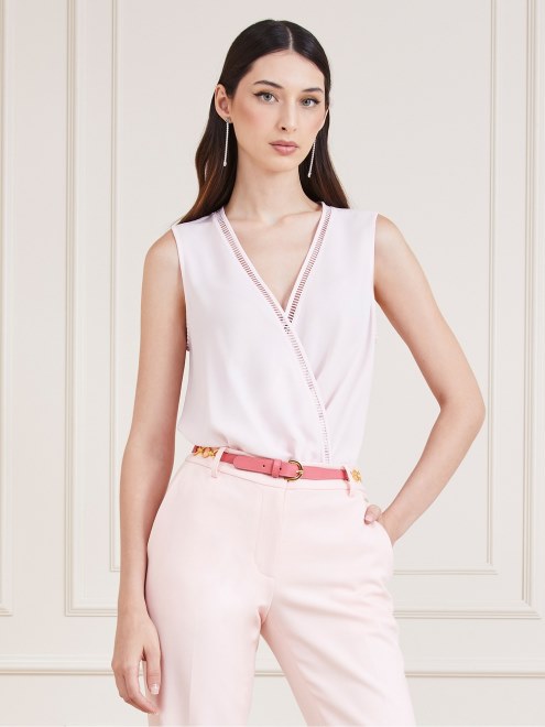 Body Con Inserto De Encaje Marciano Rosa Supongo