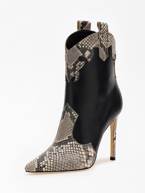 Botines Breann De Piel Auténtica Con Estampado Multicolor De Guess