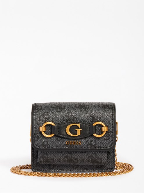 Bolso Bandolera Micro Con Logo Izzy 4g Guess Gris