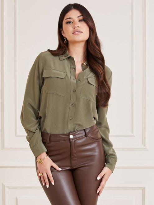 Camisa Guess Verde Marciano Seda