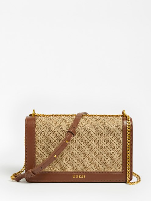 Bandolera Brillante Con Logo 4g Beige Guess