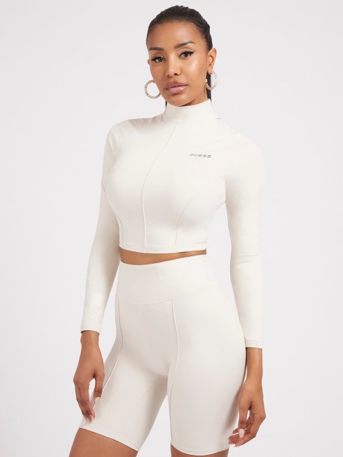 Top Guess Activo De Microfibra Blanca