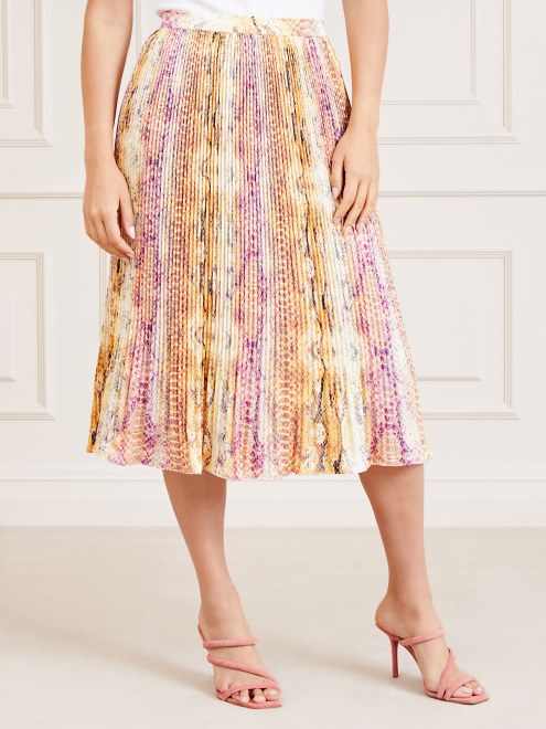 Falda Con Estampado Integral Marciano Naranja Guess