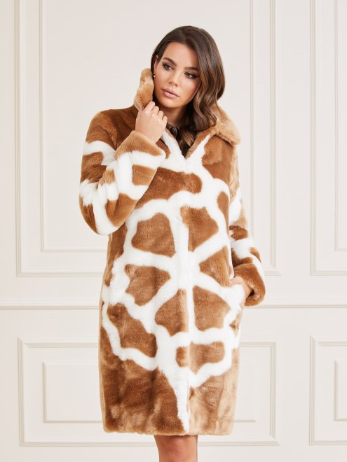 Abrigo De Piel Sintetica Guess Marron