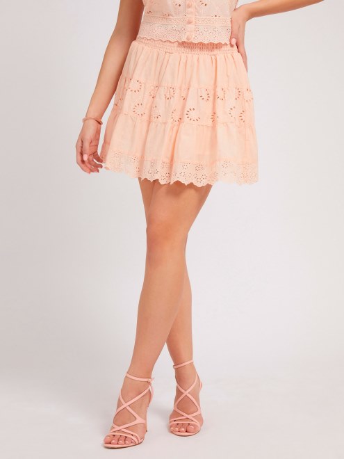 Falda Con Detalles De Ojales Guess Rosa Oscuro