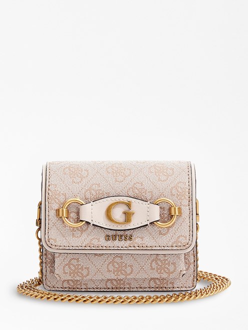 Bolso Bandolera Micro Con Logo Izzy 4g Crema Guess