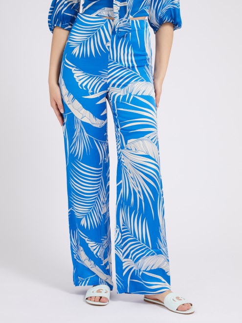 Guess Pantalón Estampado En Toda La Prenda Azul Multi