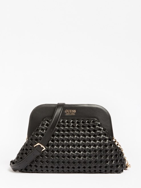 Bolso De Mano Guess Negro Trenzado Sicilia