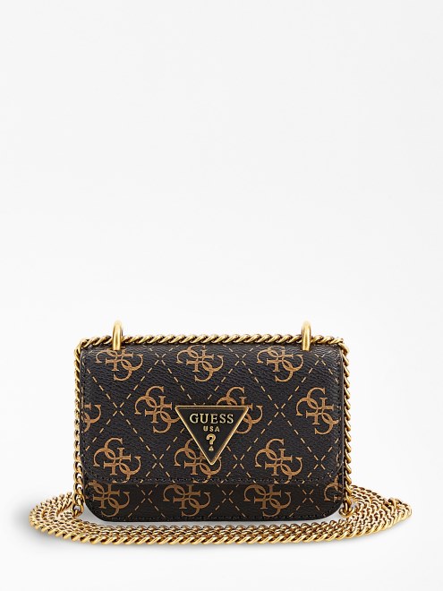 Bolso Cruzado Guess Alexie 4g Logo Micro Marrón