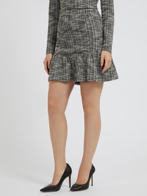 Falda De Tweed Adivinar Gris