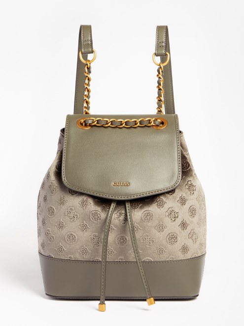 Mochila Terciopelo Inia Guess Gris