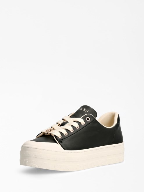 Guess Lullu Zapatillas De Piel Sintetica Negro