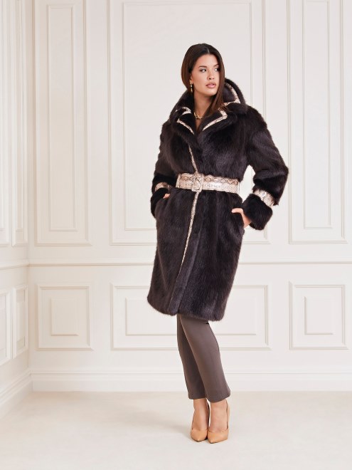 Abrigo De Piel Sintetica Marciano Marciano