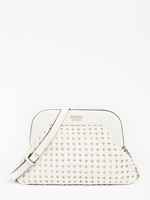 Bolso De Mano Trenzado Sicilia Blanco Guess