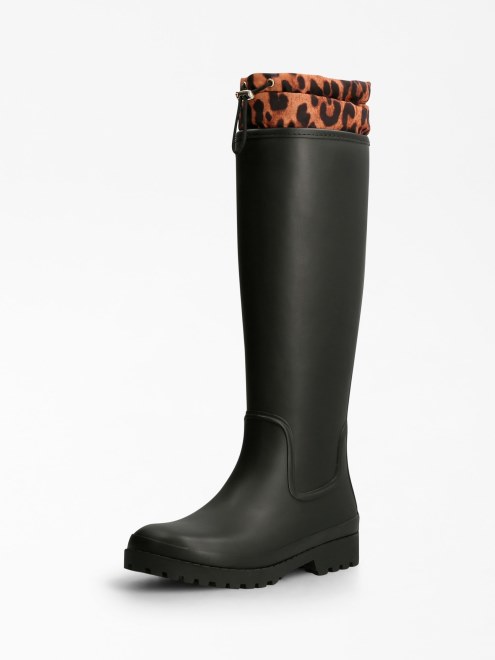 Bota De Lluvia Reisa Animal Print Guess Negro