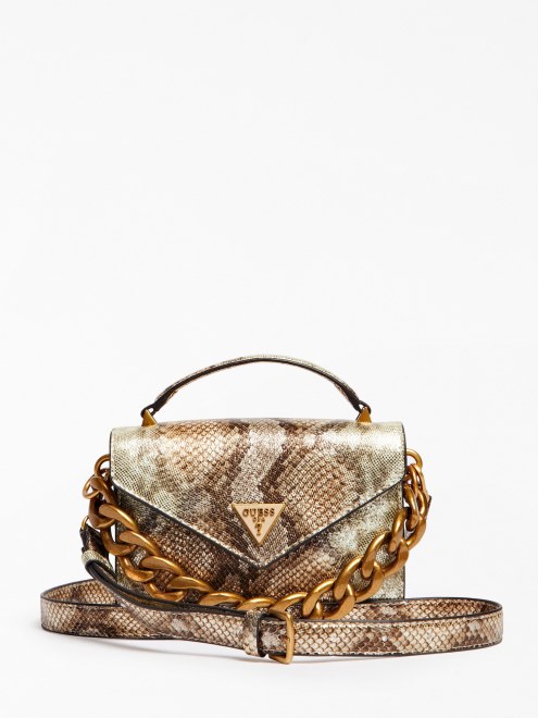 Bolso De Mano Retour Con Estampado De Pitón Multi Gold Guess